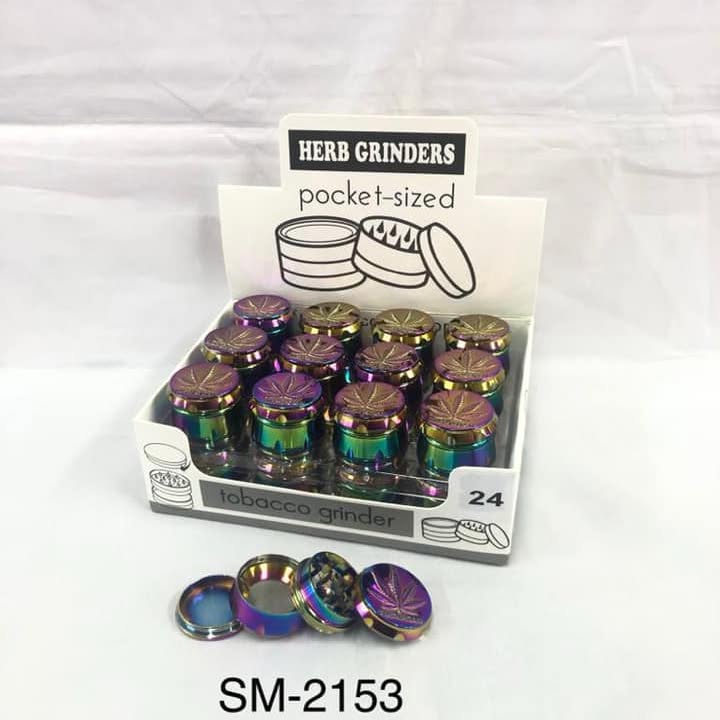 Pocket Herb Grinder Rainbow Leaf SM-2153