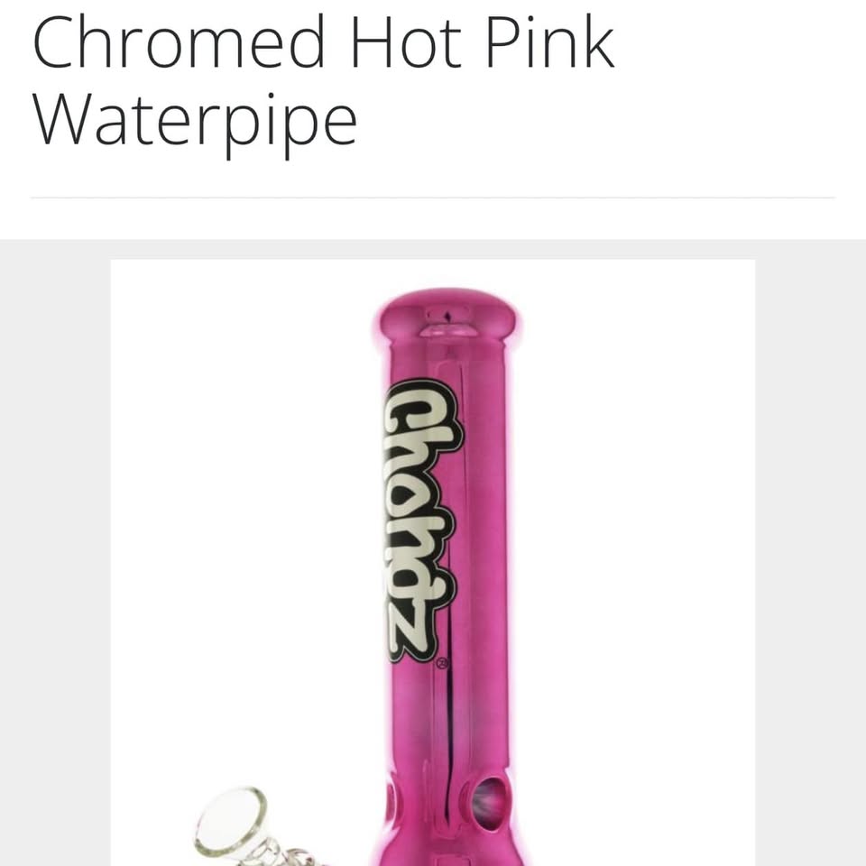 Chongz Chromed Hot Pink Glass Waterpipe