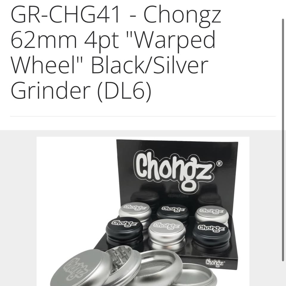 Chongz 62mm 4-Part 'Warped Wheel' Grinder Black/Silver