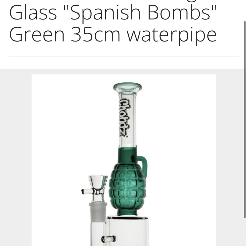 Chongz 'Spanish Bombs' Green 35cm Glass Waterpipe