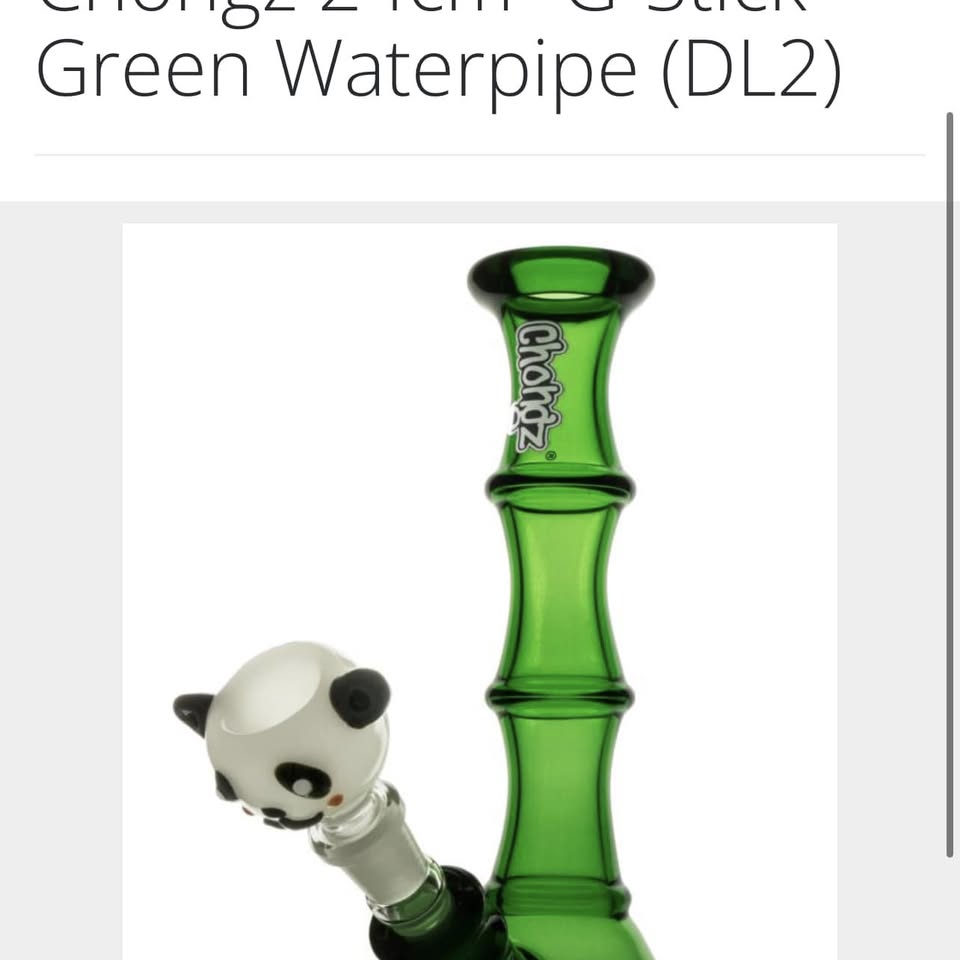 Chongz 24cm 'G-Stick' Green Glass Waterpipe