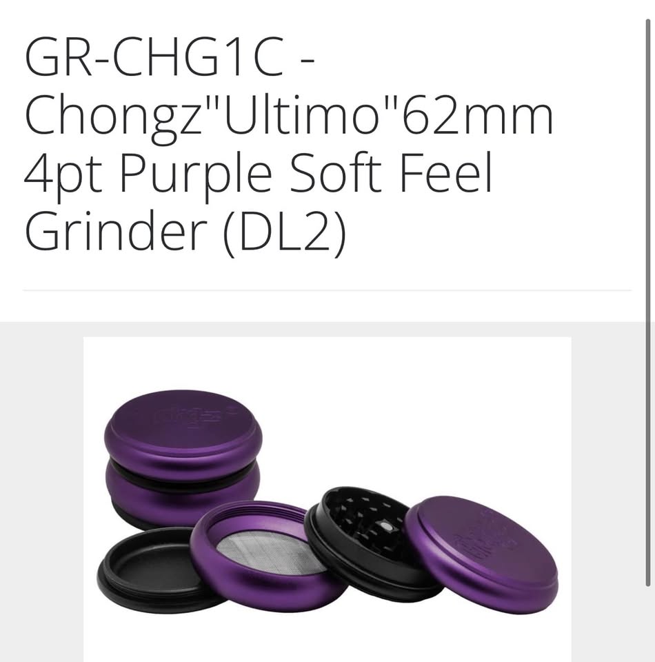 Chongz 'Ultimo' 62mm 4-Part Purple Soft Feel Grinder