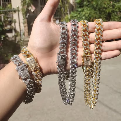 Iced Out Cuban Link Chain and Bracelet