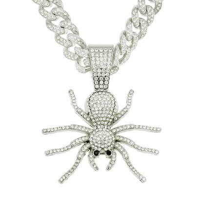 Iced Out Spider Pendant Cuban Chain
