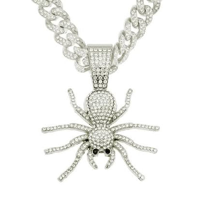 Iced Out Spider Pendant Cuban Chain