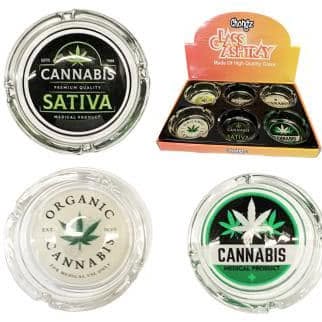 Chongz Glass Ashtray Cannabis Label