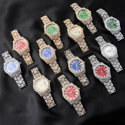 Iced Out Roman Numeral Watch