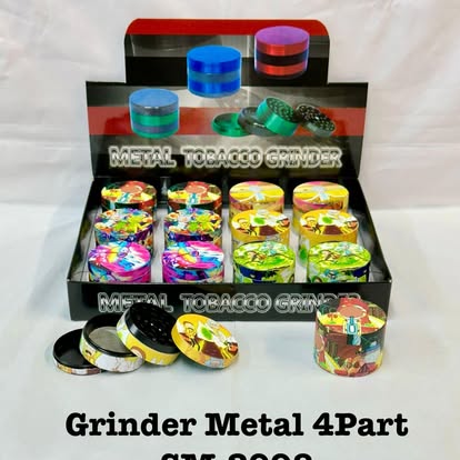 Metal 4 Part Tobacco Grinder Cartoon Print