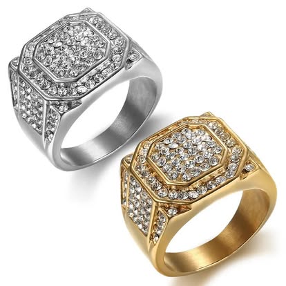 Iced Out Octagon Signet Ring