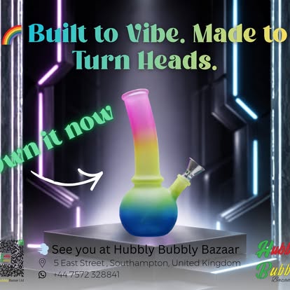 Rainbow Frosted Glass Bubble Bong