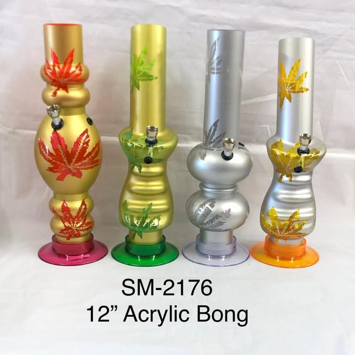 Metallic Leaf 12" Acrylic Bong