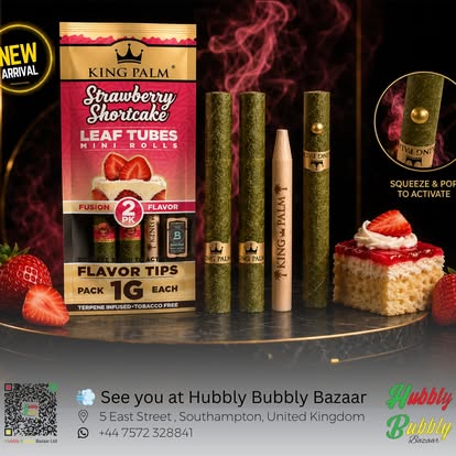 King Palm Strawberry Shortcake Leaf Tubes Mini Rolls 2 Pack