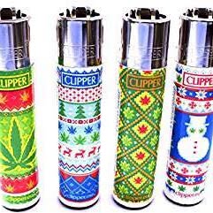 Clipper Large Lighter – Christmas Jumper Leaf Print