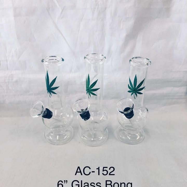 6" Mini Glass Leaf Bong