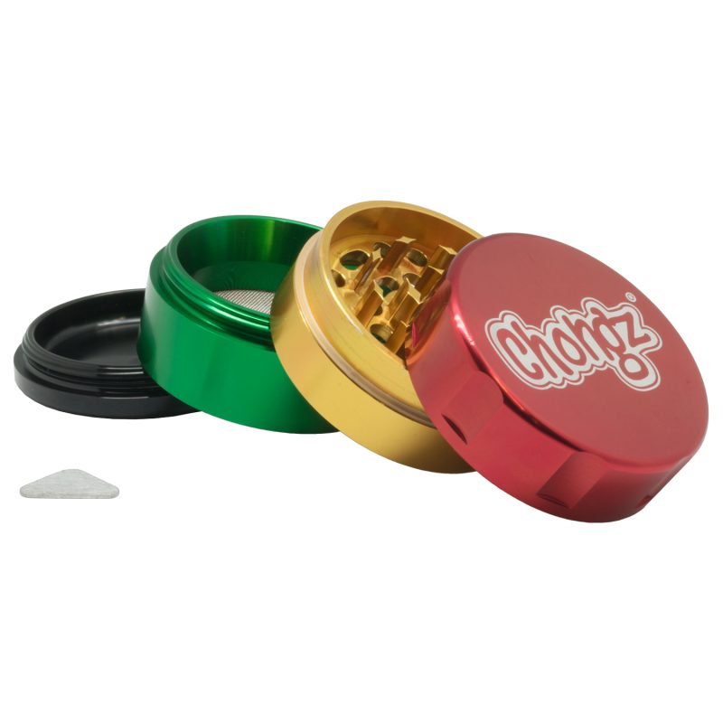 Chongz “Ezee Grind” 55mm 4 pt Grinder – Rasta