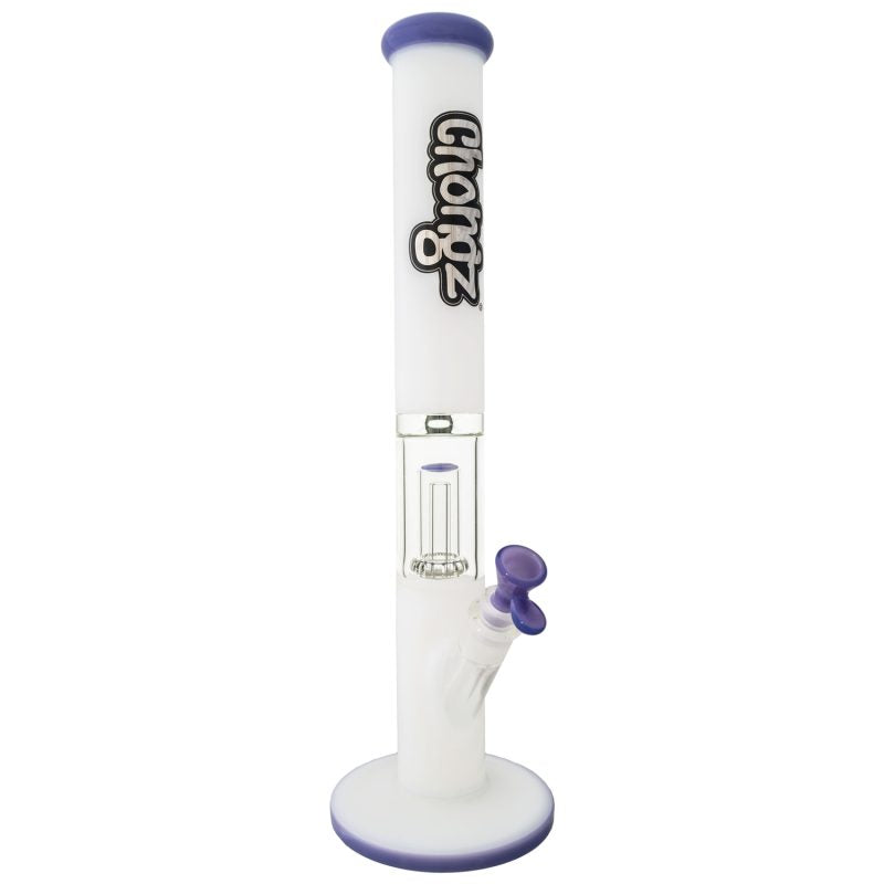 Chongz Glass 45cm “Great White” with Milk Purple Accents