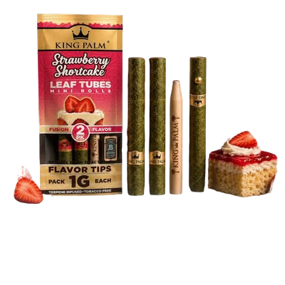 King Palm Strawberry Shortcake Leaf Tubes Mini Rolls 2 Pack