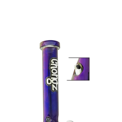 Chongz 38cm 'B>R>D' Chromed Glass Waterpipe with Lighter Holder