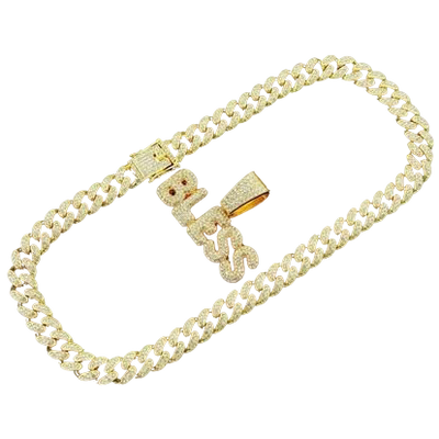 Iced Out BLESS Pendant Cuban Chain