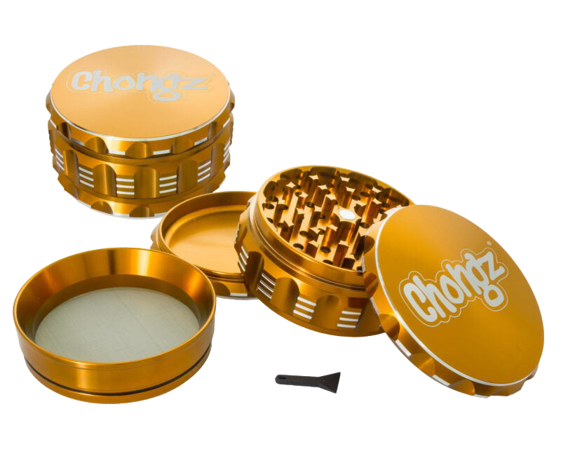 Chongz 90mm “Big Big Love” 4pt grinder – Gold