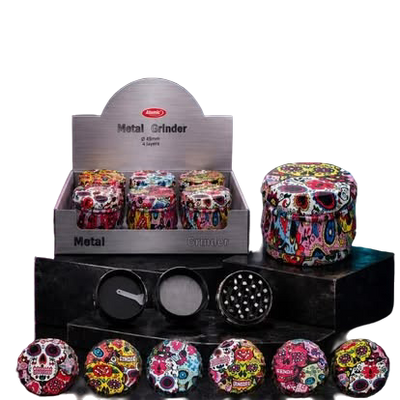 Atomic Metal Grinder 45mm 4 Part Sugar Skull