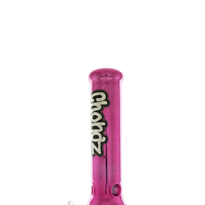 Chongz Chromed Hot Pink Glass Waterpipe