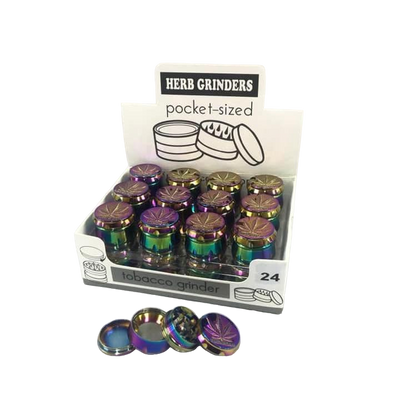 Pocket Herb Grinder Rainbow Leaf SM-2153