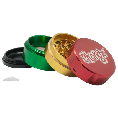 Chongz “Ezee Grind” 55mm 4 pt Grinder – Rasta