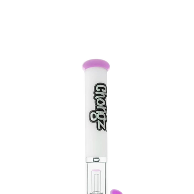 Chongz White Glass Waterpipe with Milk Pink Accents