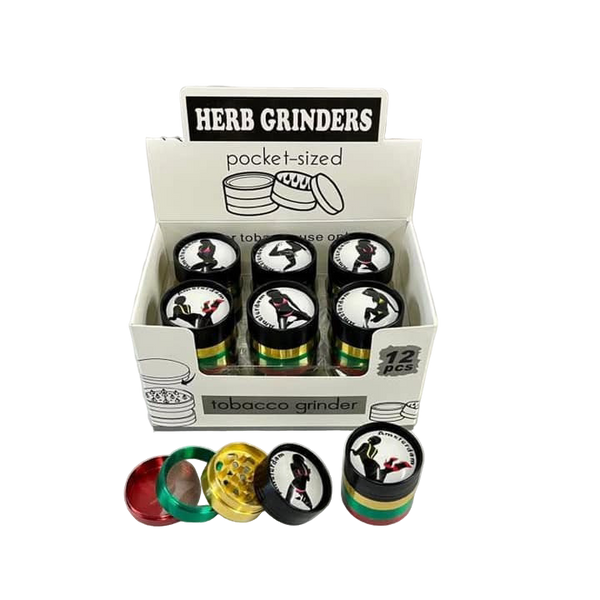 Pocket Herb Grinder 40mm 4-Part Multi Colour SM-2341