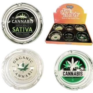 Chongz Glass Ashtray Cannabis Label
