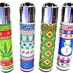 Clipper Large Lighter – Christmas Jumper Leaf Print