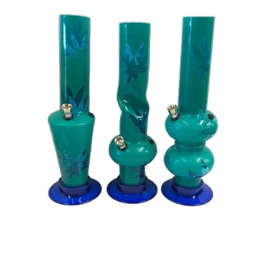 Teal Leaf 12" Acrylic Bong