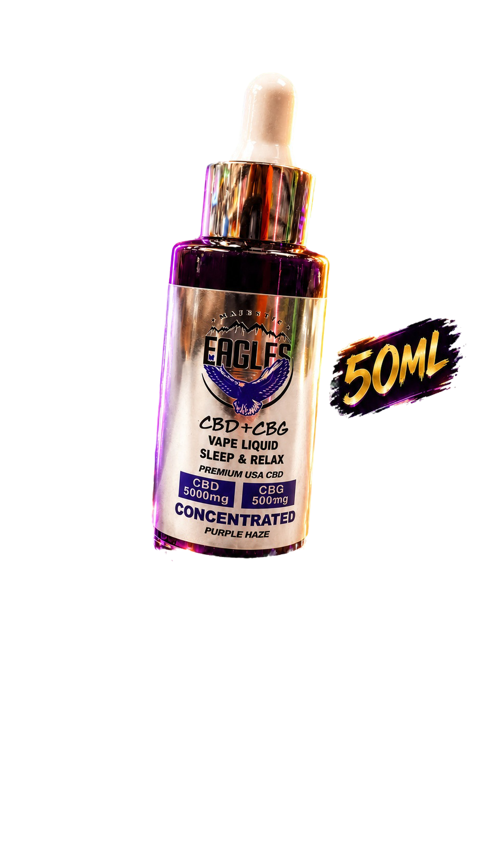 Eagles Majestic Purple Haze CBD + CBG Vape Liquid – 50ML
