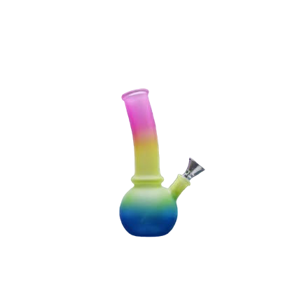 Rainbow Frosted Glass Bubble Bong