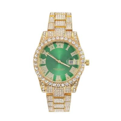 Iced Out Roman Numeral Watch