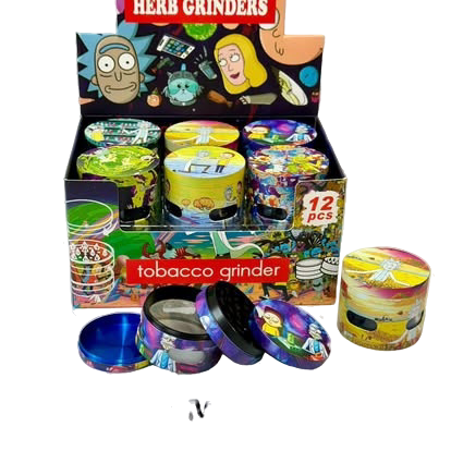 Metal 4 Part Tobacco Grinder Cartoon Print