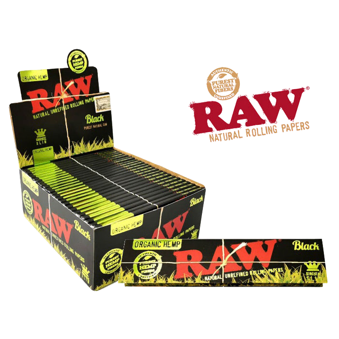 Raw K/S Slim Black Organic Hemp Box