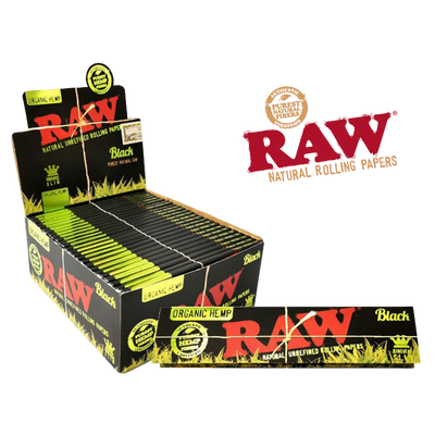 Raw K/S Slim Black Organic Hemp Box